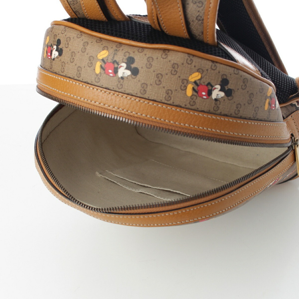 Gucci Disney GG Supreme Leather Mickey Mouse Interlocking Backpack Daypack Beige - Picture 6 of 10